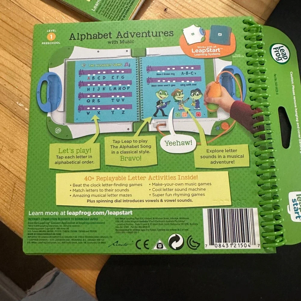 LeapFrog LeapStart ABC Alphabet Adventures with Music Level 1 Preschool Book